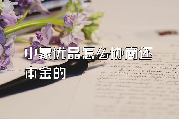 小象优品怎么协商还本金的