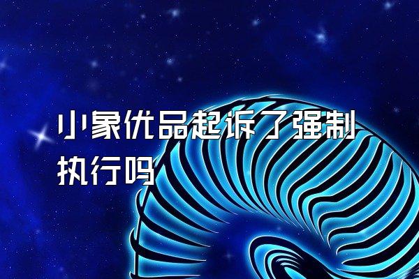 小象优品起诉了强制执行吗