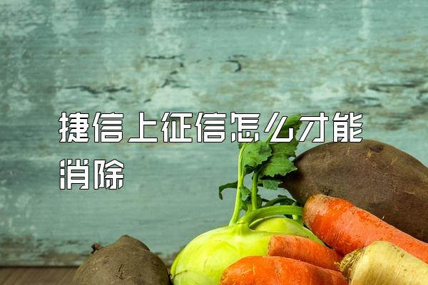 捷信上征信怎么才能消除