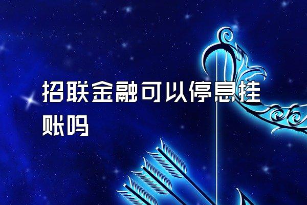 招联金融可以停息挂账吗