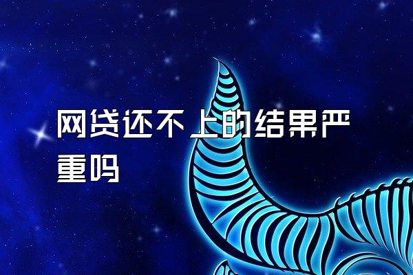 网贷还不上的结果严重吗