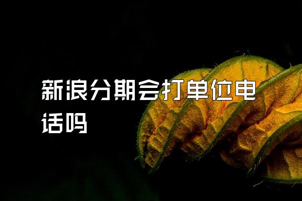 新浪分期会打单位电话吗