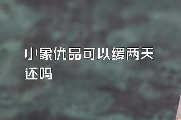 小象优品可以缓两天还吗