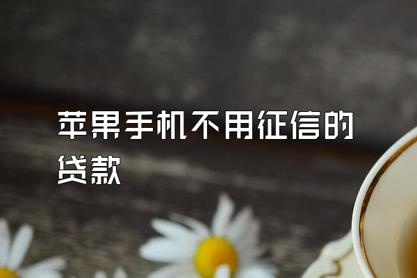 苹果手机不用征信的贷款