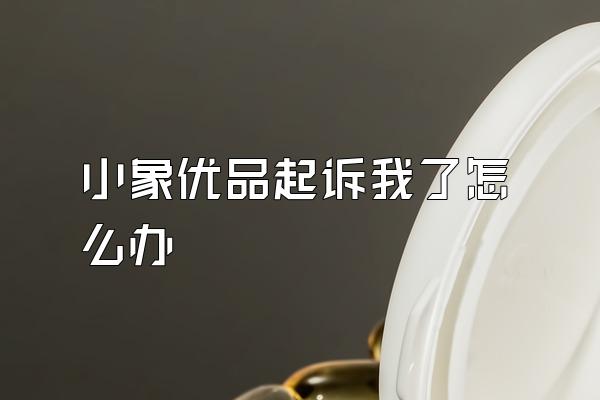 小象优品起诉我了怎么办