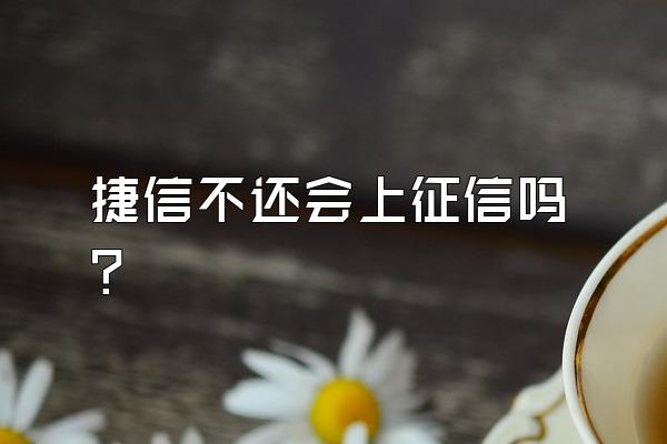 捷信不还会上征信吗?