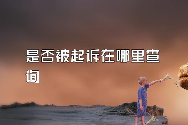 是否被起诉在哪里查询