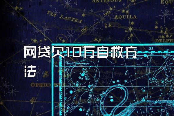 网贷欠10万自救方法