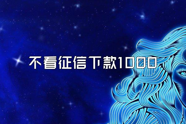 不看征信下款1000