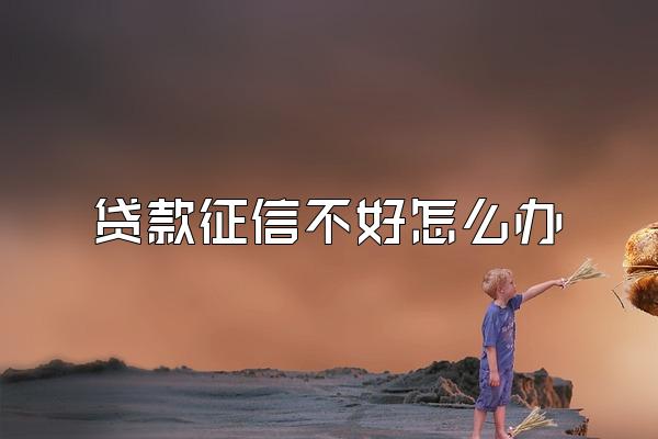 贷款征信不好怎么办