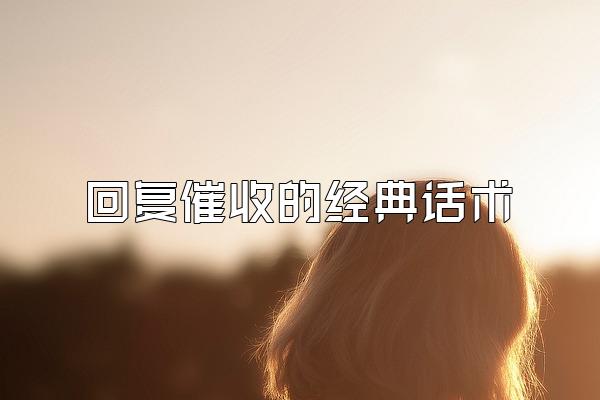 回复催收的经典话术