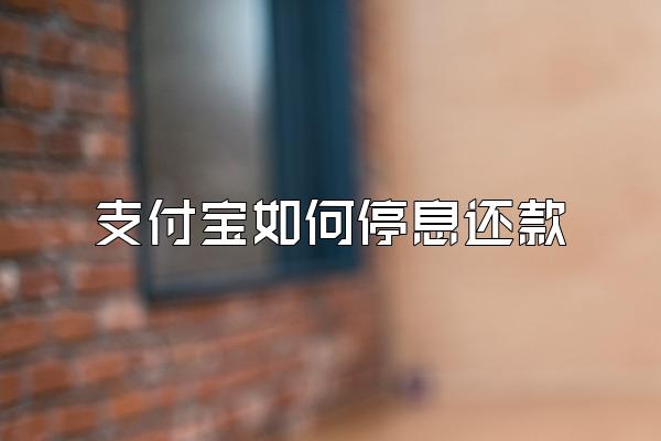 支付宝如何停息还款