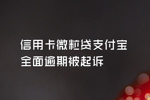 信用卡微粒贷支付宝全面逾期被起诉