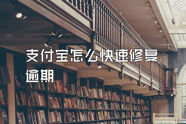 支付宝怎么快速修复逾期