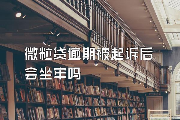 微粒贷逾期被起诉后会坐牢吗