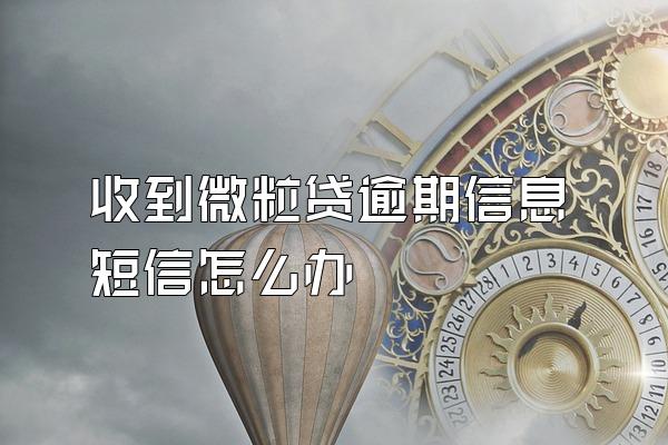 收到微粒贷逾期信息短信怎么办