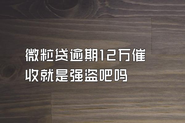 微粒贷逾期12万催收就是强盗吧吗