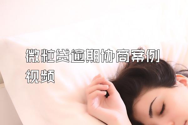 微粒贷逾期协商案例视频