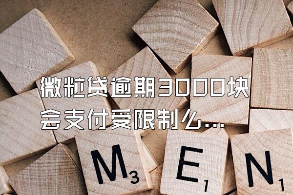 微粒贷逾期3000块会支付受限制么嘛