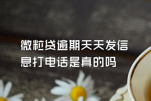 微粒贷逾期天天发信息打电话是真的吗