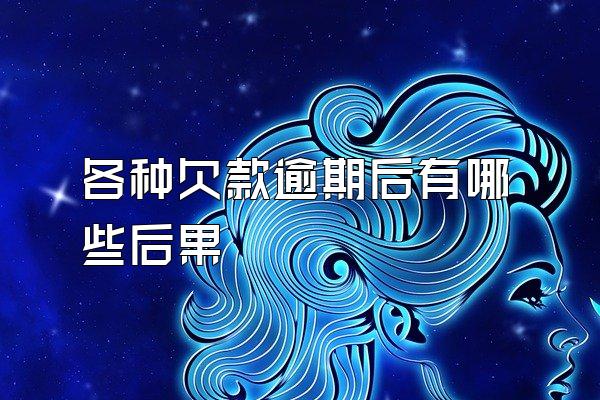 各种欠款逾期后有哪些后果