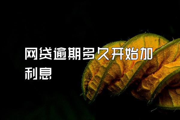 网贷逾期多久开始加利息