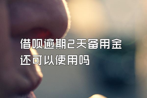 借呗逾期2天备用金还可以使用吗