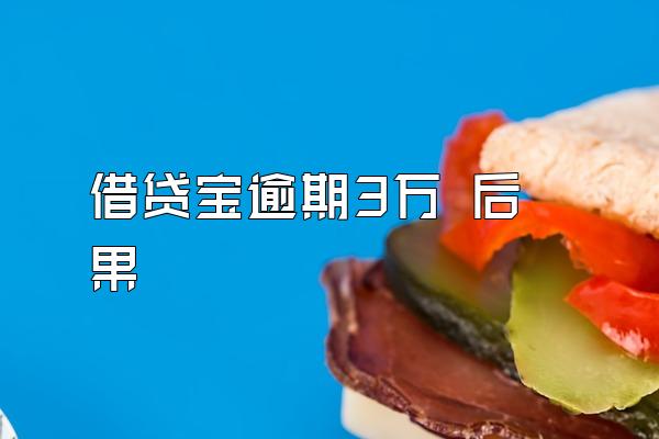 借贷宝逾期3万 后果