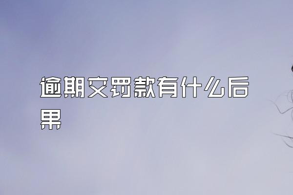 逾期交罚款有什么后果