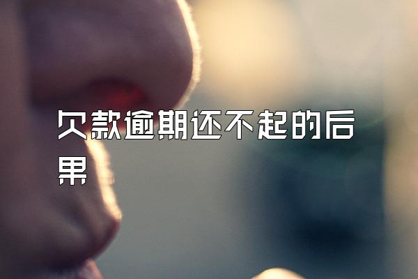 欠款逾期还不起的后果