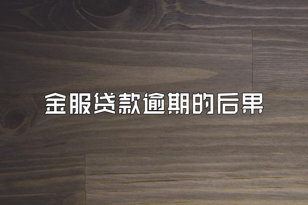 金服贷款逾期的后果