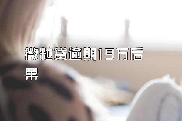 微粒贷逾期19万后果