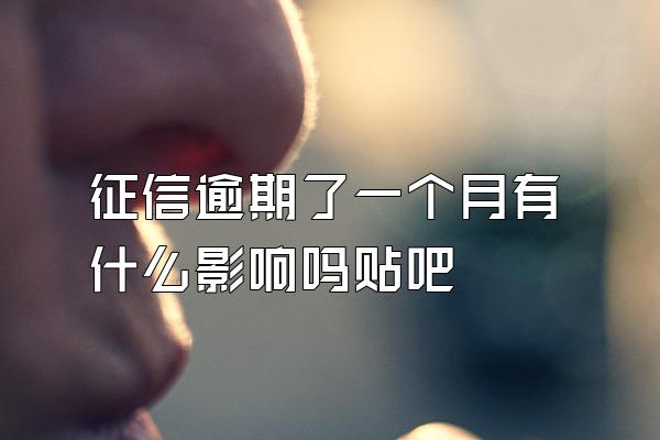 征信逾期了一个月有什么影响吗贴吧