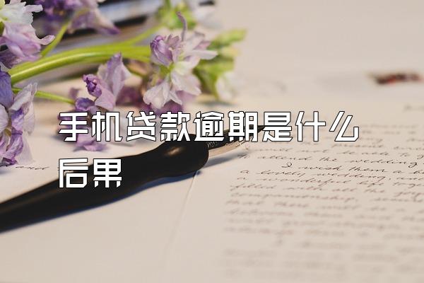 手机贷款逾期是什么后果