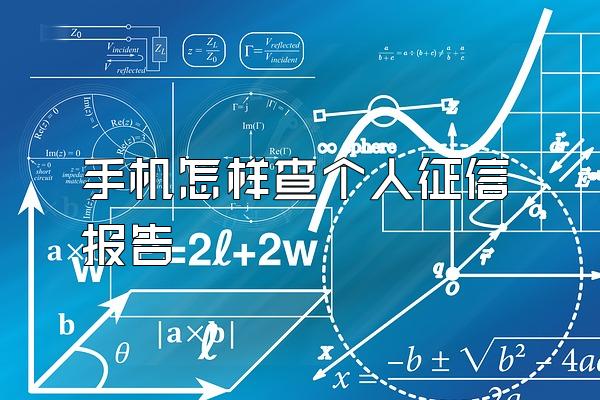 手机怎样查个人征信报告