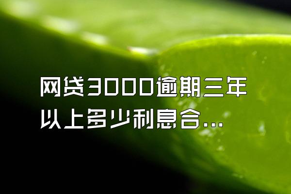 网贷3000逾期三年以上多少利息合法