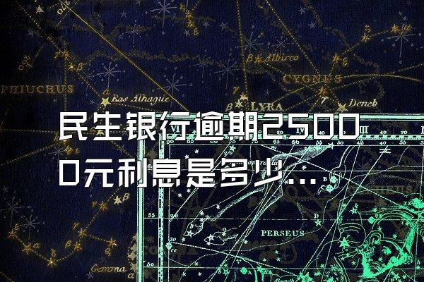 民生银行逾期25000元利息是多少钱