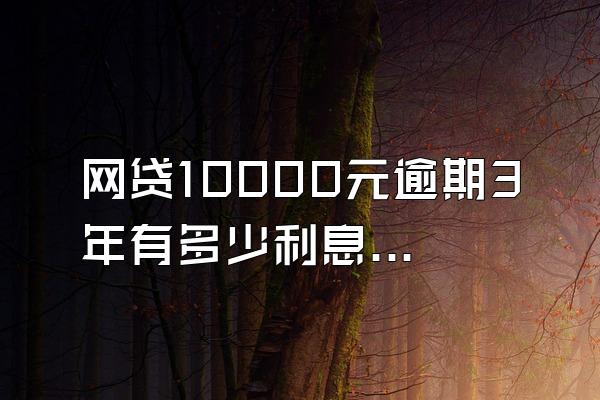 网贷10000元逾期3年有多少利息了