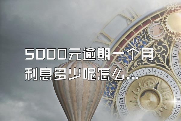 5000元逾期一个月利息多少呢怎么算