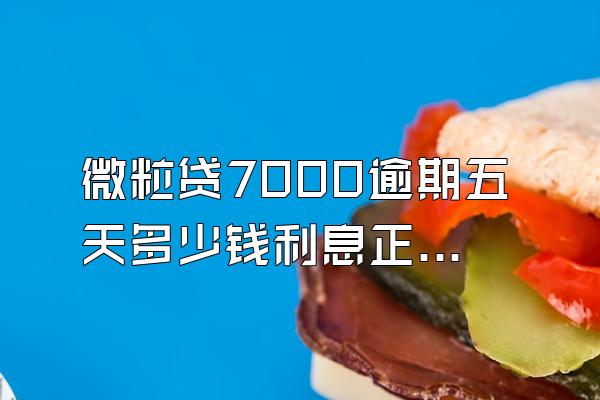 微粒贷7000逾期五天多少钱利息正常