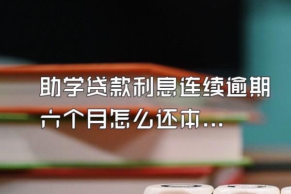 助学贷款利息连续逾期六个月怎么还本金