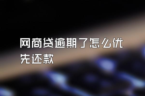 网商贷逾期了怎么优先还款