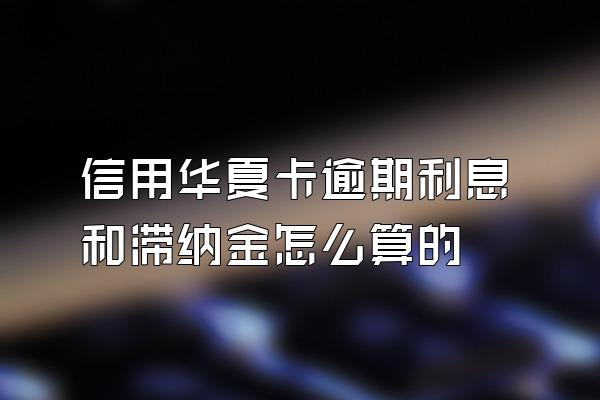 信用华夏卡逾期利息和滞纳金怎么算的