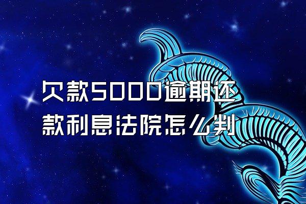 欠款5000逾期还款利息法院怎么判