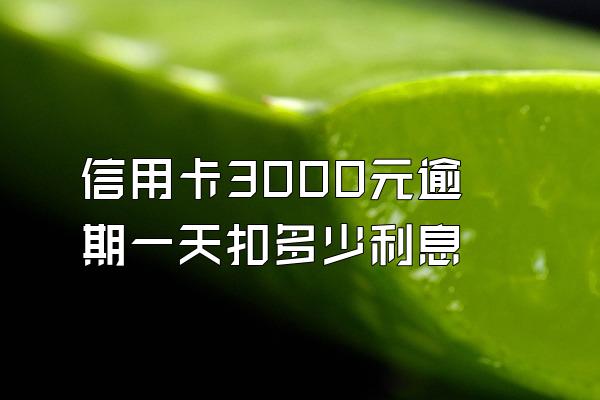 信用卡3000元逾期一天扣多少利息