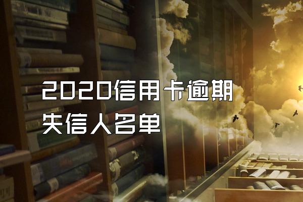 2020信用卡逾期失信人名单