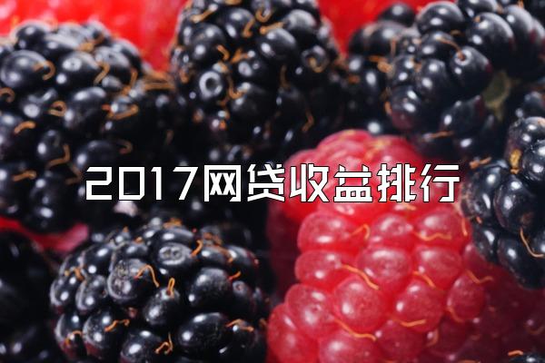 2017网贷收益排行