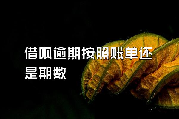 借呗逾期按照账单还是期数