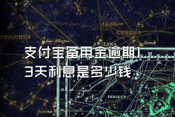 支付宝备用金逾期13天利息是多少钱