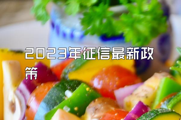 2023年征信最新政策